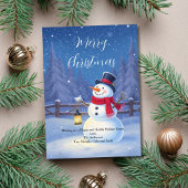 Winter Snowy Snowman Vakantie Kerst Kaart