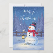 Winter Snowy Snowman Vakantie Kerst Kaart (Voorkant)