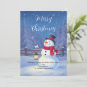 Winter Snowy Snowman Vakantie Kerst Kaart (Staand voorkant)
