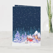 Winter Snowy Trees Landscape Kerstfeestdag Kaart (Achterkant)