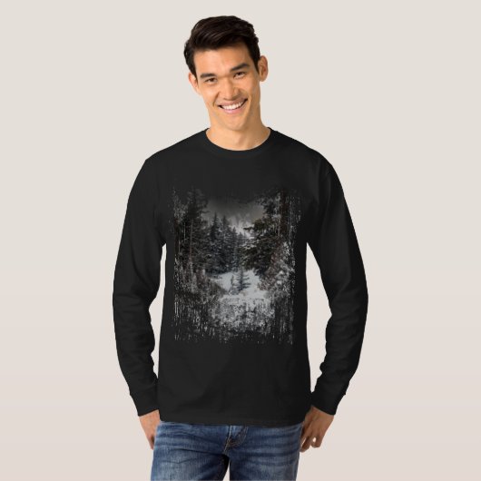 Winter Snowy Trees | Snowy Forest Print t shirt (Voorkant volledig)