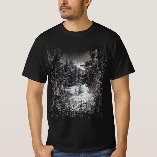 Winter Snowy Trees | Snowy Forest Print t shirt (Voorkant)