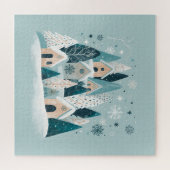 Winter Snowy Village Legpuzzel (Horizontaal)