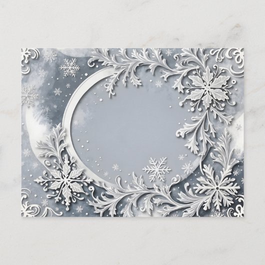 Winter Snowy Village Scene Serene Vredige Stad Briefkaart (Achterkant)