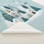 Winter Snowy Village Sherpa Deken (3/4)