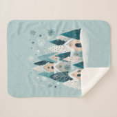 Winter Snowy Village Sherpa Deken (Voorkant (horizontaal))