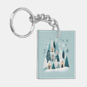 Winter Snowy Village Sleutelhanger (Voorkant Links)