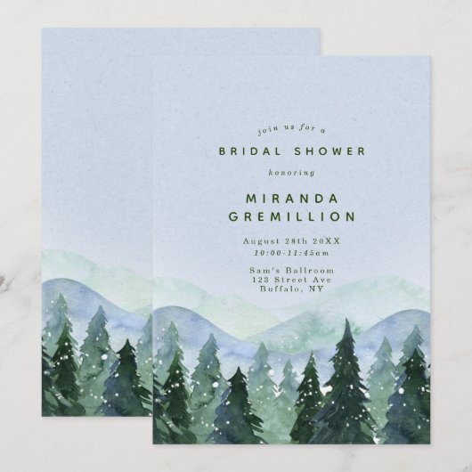 Winter Snowy Wilderness Trees Vrijgezellenfeest Kaart (Voorkant / Achterkant)