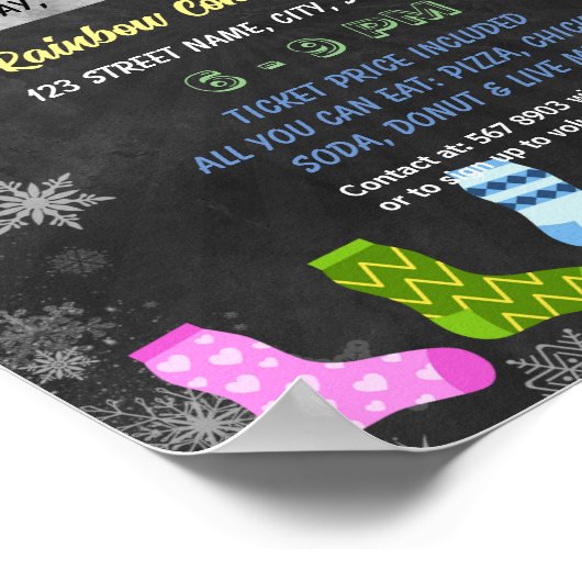 Winter sok drive flyer Sjabloon Poster (Hoek)