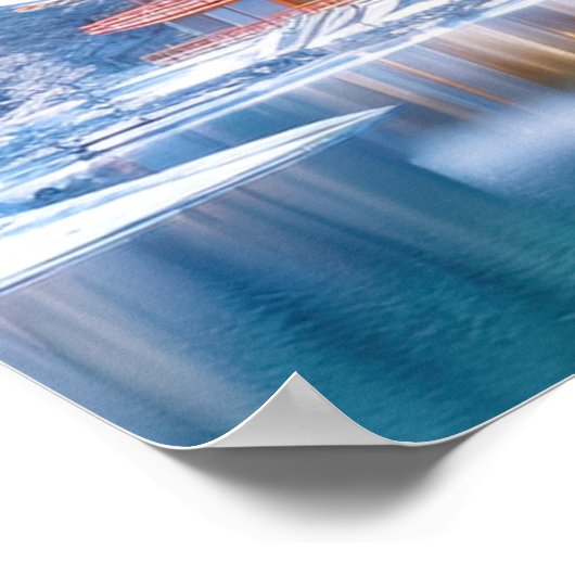 Winter Solace bij de Japanse tempel Poster (Hoek)