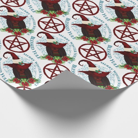Winter Solstice African American Witch Yule Star W Cadeaupapier (Hoek)