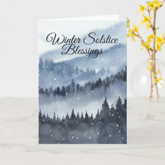 Winter Solstice Blessan Pagan Yule Card Kaart (Gele Bloem)