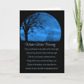 Winter Solstice Blessing Poem Moon Oak Tree Kaart (Voorkant)