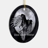 Winter Solstice Blessing Raven of Crow Moon Pagan Keramisch Ornament (Rechts)