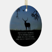 Winter Solstice Blessing with Elk en Raven Keramisch Ornament (Rechts)