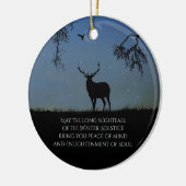 Winter Solstice Blessing with Elk en Raven Keramisch Ornament (Links)