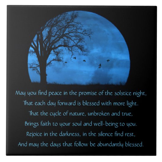 Winter Solstice Blessing with Moon and Oak Tree Tegeltje (Voorkant)
