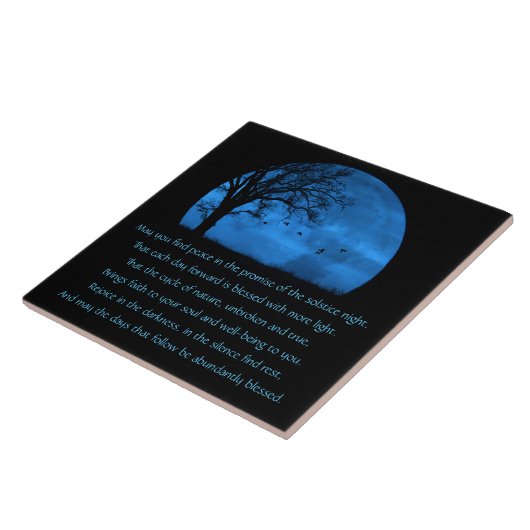 Winter Solstice Blessing with Moon and Oak Tree Tegeltje (Zijkant)