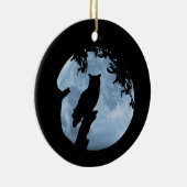 Winter Solstice Blessing with Owl and Moon Keramisch Ornament (Rechts)