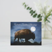 Winter Solstice Blessings Buffalo Briefkaarten (Staand voorkant)