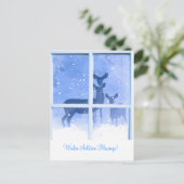 Winter Solstice Blessings Deer Briefkaart (Staand voorkant)