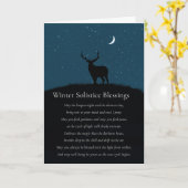 Winter Solstice Blessings Elk Stars Poem Kaart (Gele Bloem)
