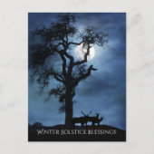 Winter Solstice Blessings Elks and Moon Briefkaart (Voorkant)