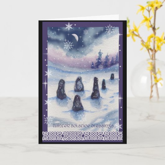 Winter Solstice blessings Kaart (Gele Bloem)