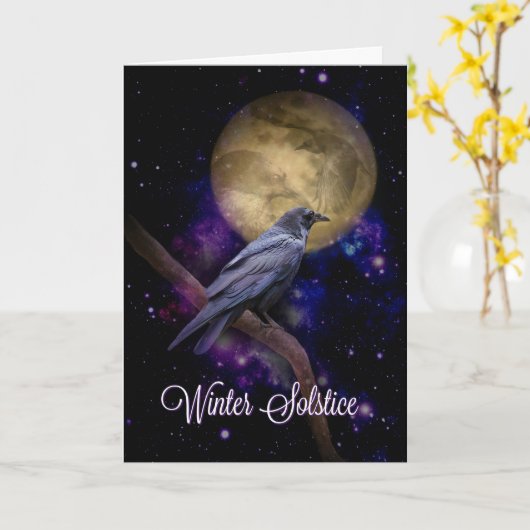 Winter Solstice Blessings Kaart (Gele Bloem)