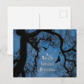 Winter Solstice Blessings Raven Oak Tree Moon Briefkaart (Voorkant / Achterkant)