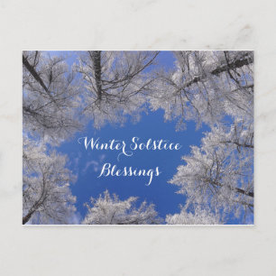 Winter Solstice Blessings Winter Treings and Sky Briefkaart