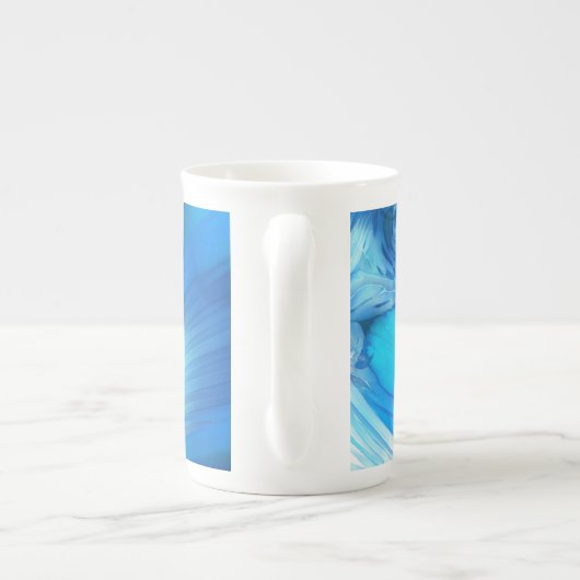 Winter Solstice Blue Abstract Porselein Kop (Achterkant)