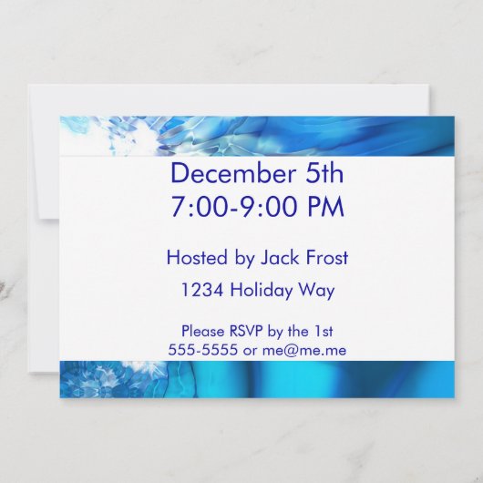 Winter Solstice Blue Abstracte uitnodiging (Achterkant)