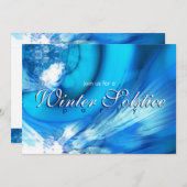 Winter Solstice Blue Abstracte uitnodiging (Voorkant / Achterkant)