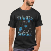 Winter Solstice  Blue Snowflake Blessed  Yule Holi T-shirt (Voorkant)