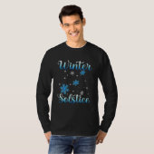 Winter Solstice Blue Snowflake Blessed Yule Holi T-shirt (Voorkant volledig)