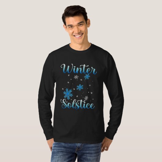 Winter Solstice  Blue Snowflake Blessed  Yule Holi T-shirt (Voorkant volledig)