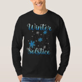 Winter Solstice  Blue Snowflake Blessed  Yule Holi T-shirt (Voorkant)