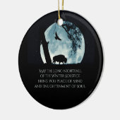 Winter Solstice Buffalo Moon en Raven Keramisch Ornament (Links)