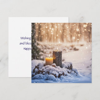 Winter Solstice Candles in the Snow