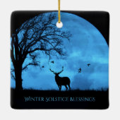 Winter Solstice Elk en Moon Blessings Keramisch Ornament (Achterkant)