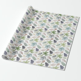 Winter Solstice Flora Symbols Cadeaupapier