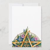 Winter Solstice Floral Yule Pentacle Pagan Kaart (Achterkant)