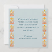 Winter Solstice Folk Art Sun Holiday Groeten Kaart (Achterkant)