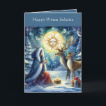 Winter Solstice Forest Godin en herten Kaart<br><div class="desc">Vier de rustige magie van de langste nacht met dit Winter Solstice-wenskaart, met een serene godin en herten onder een maanverlichte lucht. Dit wenskaart is ideaal voor Yule, heidense feestdagen of iedereen die de ritmes van natuur koestert. Deel zegeningen van vrede, vernieuwing en verwondering met dit mystieke seizoensgebonden ontwerp. ✨...</div>