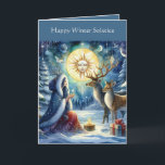 Winter Solstice Forest Godin en herten Kaart<br><div class="desc">Vier de rustige magie van de langste nacht met dit Winter Solstice-wenskaart, met een serene godin en herten onder een maanverlichte lucht. Dit wenskaart is ideaal voor Yule, heidense feestdagen of iedereen die de ritmes van natuur koestert. Deel zegeningen van vrede, vernieuwing en verwondering met dit mystieke seizoensgebonden ontwerp. ✨...</div>