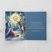 Winter Solstice Forest Godin en herten Kaart (Binnen)