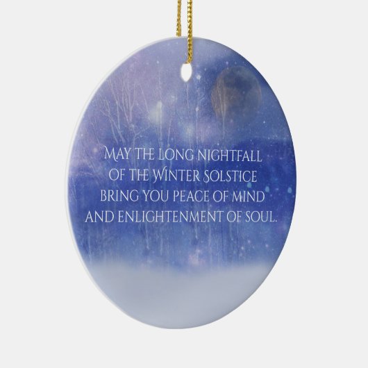 Winter Solstice Forest Snow and Moon Blessing Keramisch Ornament (Rechts)