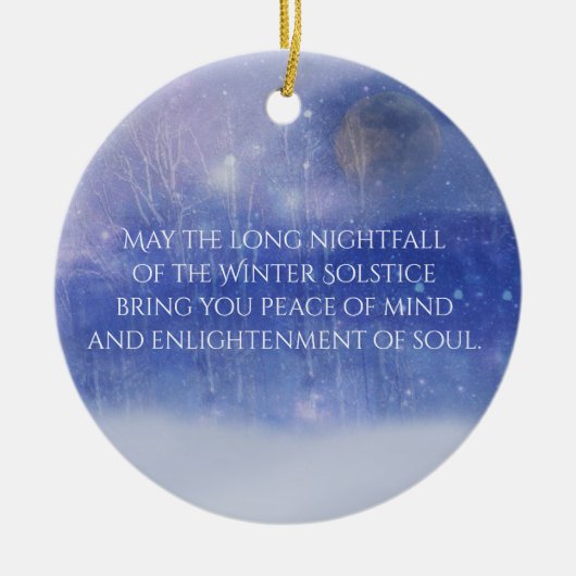 Winter Solstice Forest Snow and Moon Blessing Keramisch Ornament (Voorkant)
