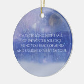 Winter Solstice Forest Snow and Moon Blessing Keramisch Ornament (Links)
